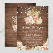 Kleine Pompoen Houten String Lights Herfst Baby sh Kaart (Voorkant / Achterkant)