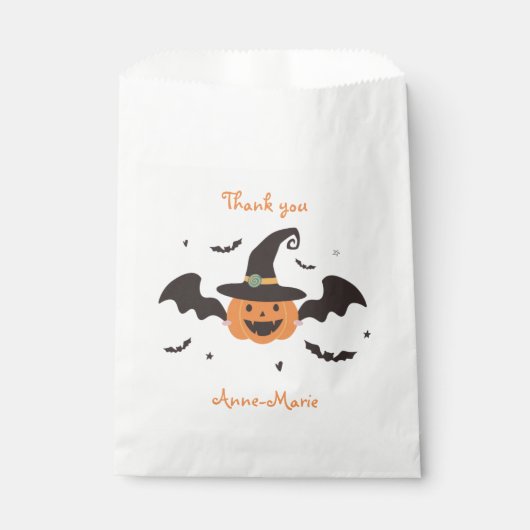 Kleine pompoen is een verjaardagsfeestje aan het d bedankzakje (Voorkant)