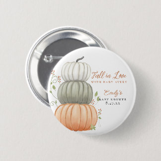 Kleine Pompoen is Onderweg Baby Shower Ronde Button 5,7 Cm