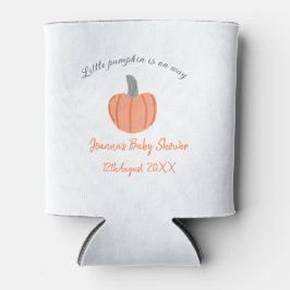 Kleine pompoen is onderweg oranje grijs baby showe blikjeskoeler