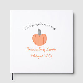 Kleine pompoen is onderweg oranje grijs baby showe gastenboek