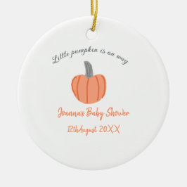 Kleine pompoen is onderweg oranje grijs baby showe keramisch ornament