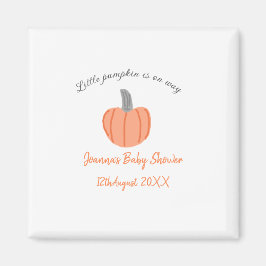 Kleine pompoen is onderweg oranje grijs baby showe magneet