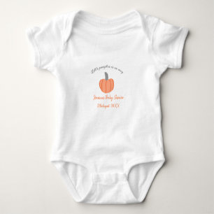 Kleine pompoen is onderweg oranje grijs baby showe romper