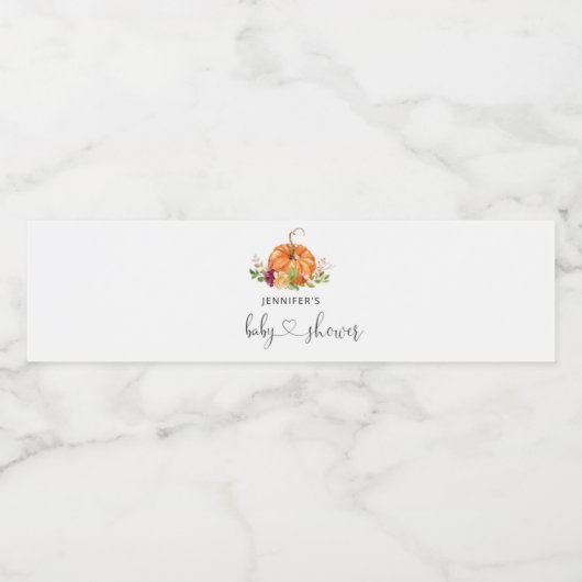 Kleine pompoen is onderweg waterfles etiket (Enkel label)