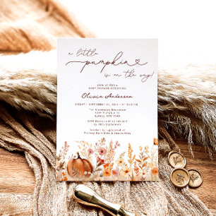 Kleine pompoen is op de Way Meadow Baby shower Kaart