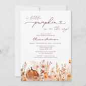 Kleine pompoen is op de Way Meadow Baby shower Kaart (Voorkant)