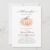 Kleine pompoen is op de weg Herfst Baby shower Kaart (Voorkant)