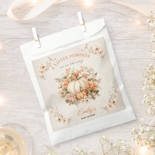 Kleine pompoen is op de weg pastel Baby shower Bedankzakje (Geknipt)