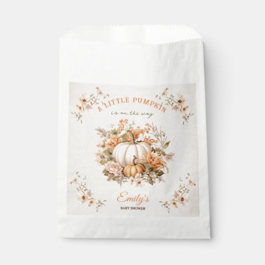 Kleine pompoen is op de weg pastel Baby shower Bedankzakje (Voorkant)