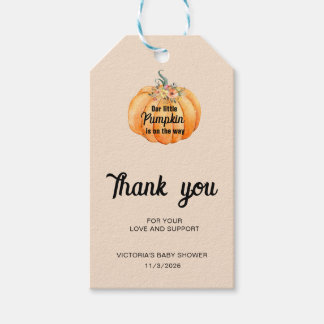 Kleine Pompoen is Op Komst Baby Shower Cadeaulabel