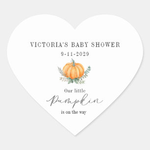 Kleine Pompoen is op komst Baby Shower Hart Sticker