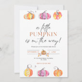 Kleine Pompoen is op komst Baby Shower Uitnodiging (Voorkant)