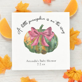 Kleine pompoen is op komst Herfst baby shower Servet