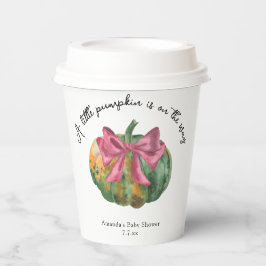 Kleine pompoen is op komst herfst babyshower  papieren bekers