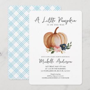 Kleine Pompoen Is Op Weg Baby Shower Kaart
