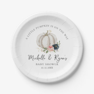 Kleine Pompoen Is Op Weg Baby Shower Papieren Bordje