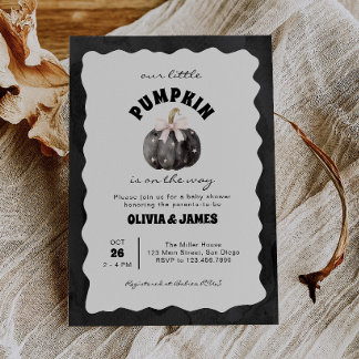 Kleine Pompoen Is Op Weg Halloween Baby Shower Kaart