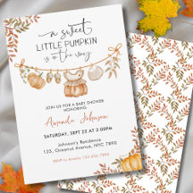 Kleine Pompoen is Op Weg Herfst Baby Shower