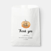 Kleine pompoen is op weg naar het Baby shower Bedankzakje (Voorkant)
