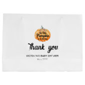 Kleine pompoen is op weg naar het Baby shower Groot Cadeauzakje (Achterkant)