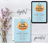 Kleine pompoen is op weg naar het Baby shower Kaart