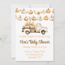 Kleine pompoen is op weg naar het Baby shower