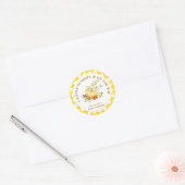 Kleine pompoen is op weg naar het Baby shower Ronde Sticker (Envelop)