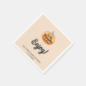 Kleine pompoen is op weg naar het Baby shower Servet (Hoek)