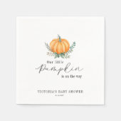 Kleine pompoen is op weg naar het Baby shower Servet (Voorkant)