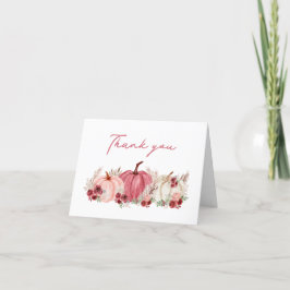 Kleine pompoen is op weg naar Marsala Baby shower Bedankkaart