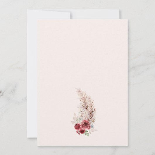 Kleine pompoen is op weg naar Marsala Baby shower Kaart (Achterkant)