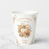 Kleine pompoen is op weg naar neutraal Baby shower Papieren Bekers (Achterkant)