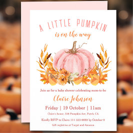 Kleine pompoen is op weg naar roze meisje Baby sho Kaart