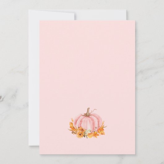 Kleine pompoen is op weg naar roze meisje Baby sho Kaart (Achterkant)