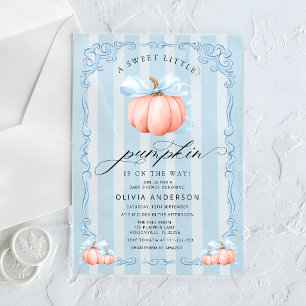 Kleine Pompoen Jongen Baby Shower Acryl Uitnodigingen