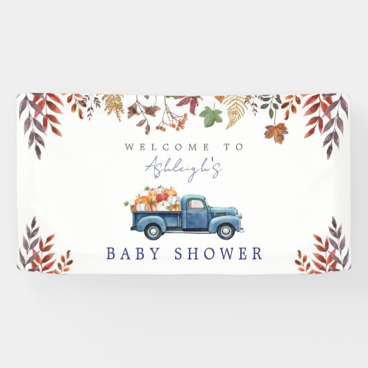 Kleine Pompoen Jongen Baby shower Banner (Horizontaal)