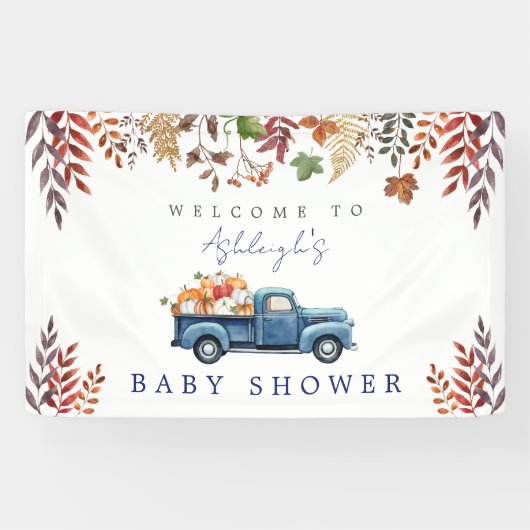 Kleine Pompoen Jongen Baby shower Banner (Horizontaal)