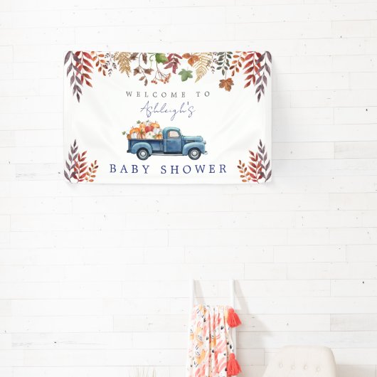 Kleine Pompoen Jongen Baby shower Banner (Insitu)