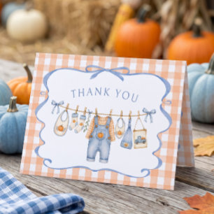 Kleine Pompoen Jongen Baby Shower Bedankkaart