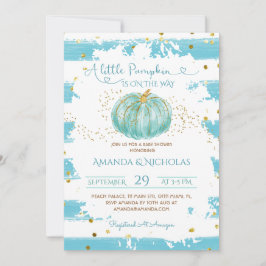 Kleine Pompoen Jongen Baby Shower Kaart