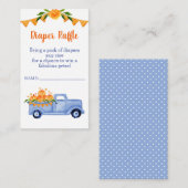 Kleine Pompoen Jongen Baby shower Luier Raffle Informatiekaartje (Voorkant / Achterkant)