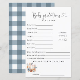 Kleine Pompoen Jongen Baby shower Voorspellingen A