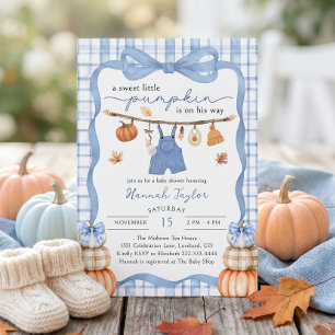 Kleine Pompoen Jongenskleren Herfst Baby Shower Kaart