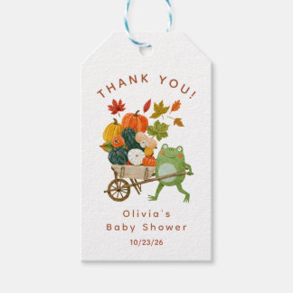 Kleine Pompoen Kikker Baby Shower Favor Tag Cadeaulabel