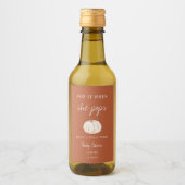 Kleine pompoen klaar voor Pop Baby shower Wijn Etiket (Voorkant)