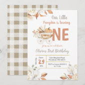 Kleine pompoen koets Herfst draaien een verjaardag Kaart (Voorkant / Achterkant)