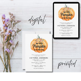 Kleine Pompoen komt eraan Baby Shower Kaart