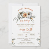 kleine Pompoen komt eraan Herfst Baby Shower Kaart (Voorkant)