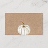 Kleine pompoen kraft baby shower register informatiekaartje (Achterkant)